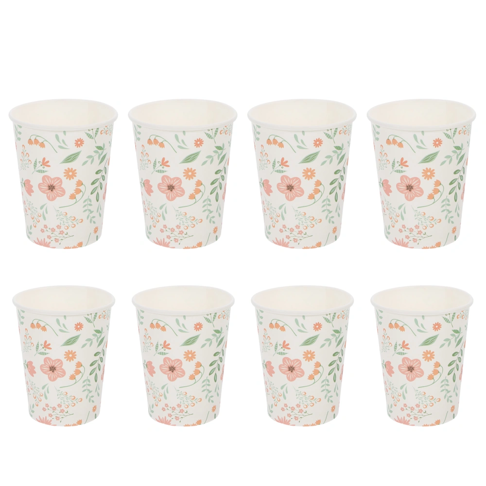 32Pcs Floral Paper Cups Disposable Cups Pretty Drinking Cups for Party