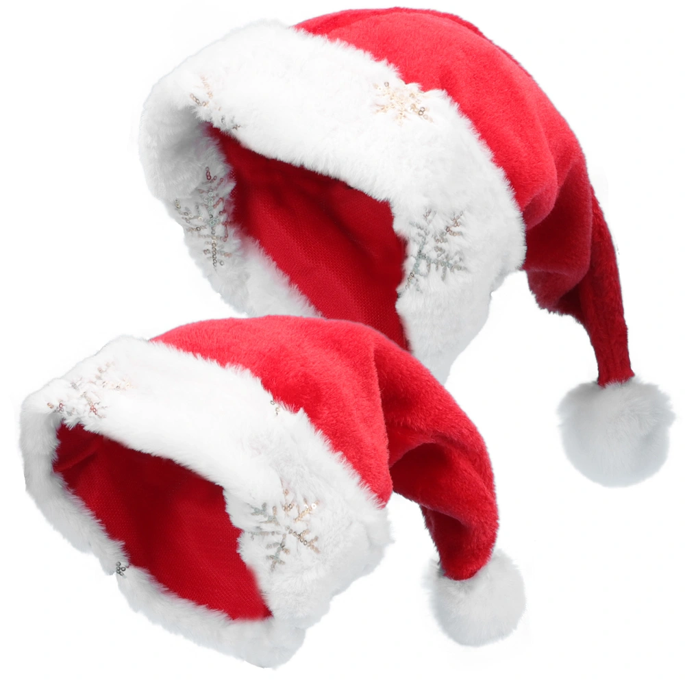 2pcs Christmas Hat Classic Santa Hat Christmas Party Hat Decoration Xmas Hat for Adult Kid