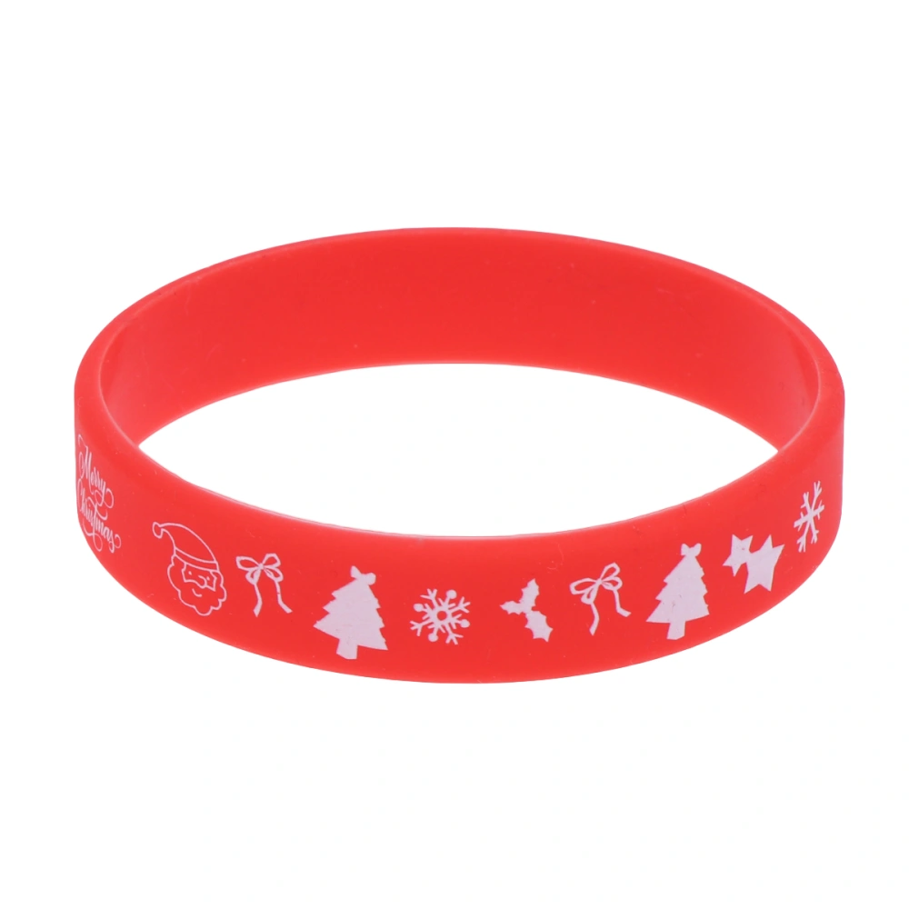 8pcs Christmas Bracelet Silicone Bracelet Kids Wrist Band Bracelet Bangle for Kids Student Couples Random Pattern and Color