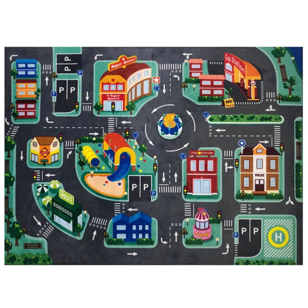 Kid Game Mat Children Crawl Mat Funny Creative LED Traffic Learning Carpet for Girl Boy