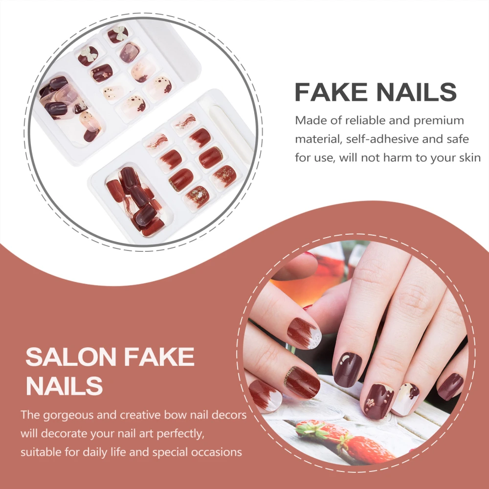 48pcs Fake Nails Full Cover False Nails Fake Nail Patches Women Fake Nails