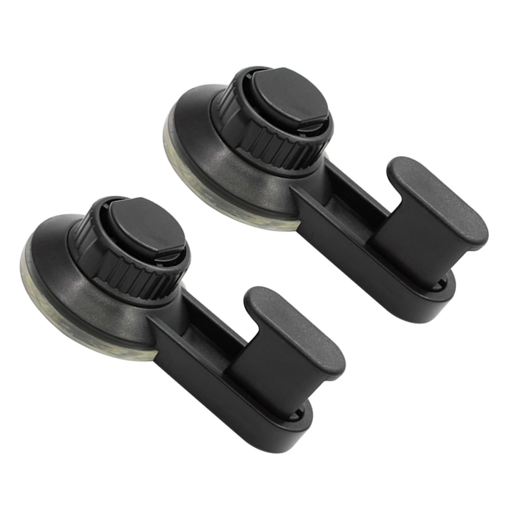 2 Pcs Strong Vacuum Suction Cup Hooks Removable Reusable Coat Hooks Towel Bath Robe Hangers Home Kitchen Accessories (Black)