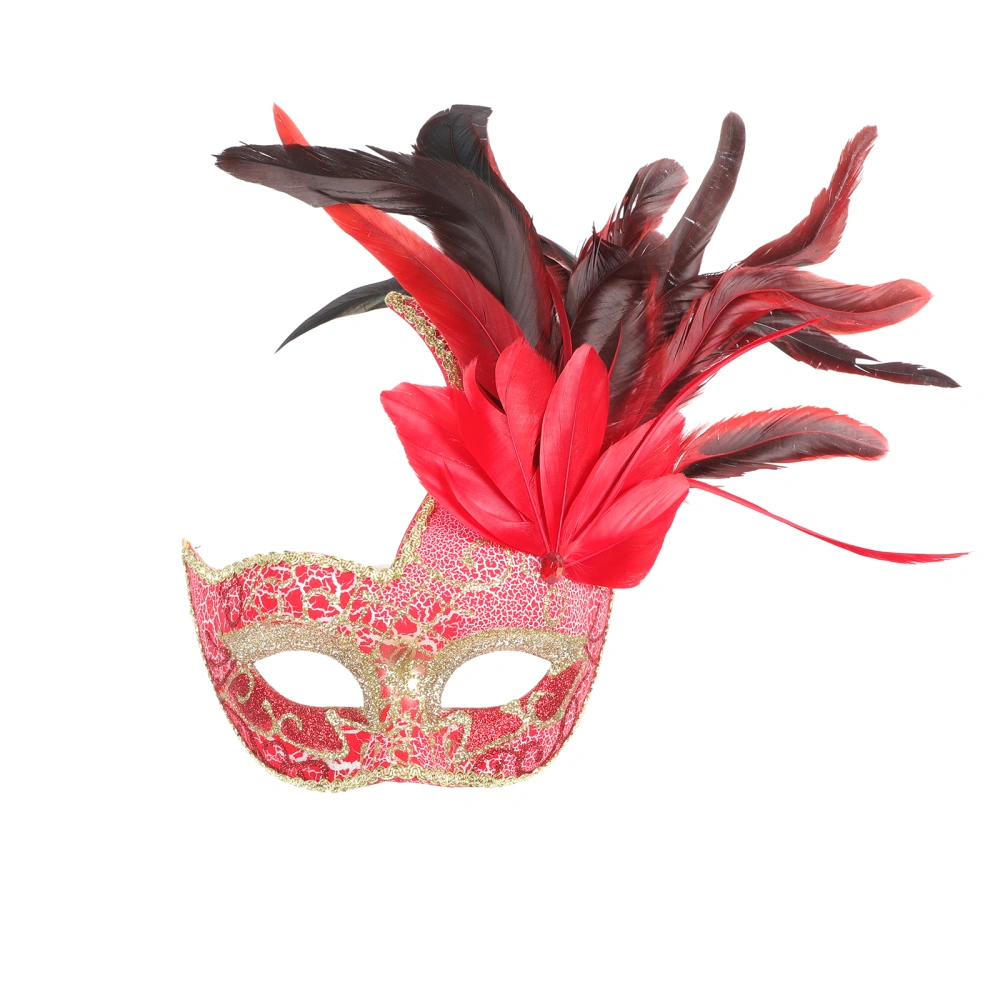 1Pc Feathers Masquerade Decorative Mask Decor Halloween Carnival Mask Ornament