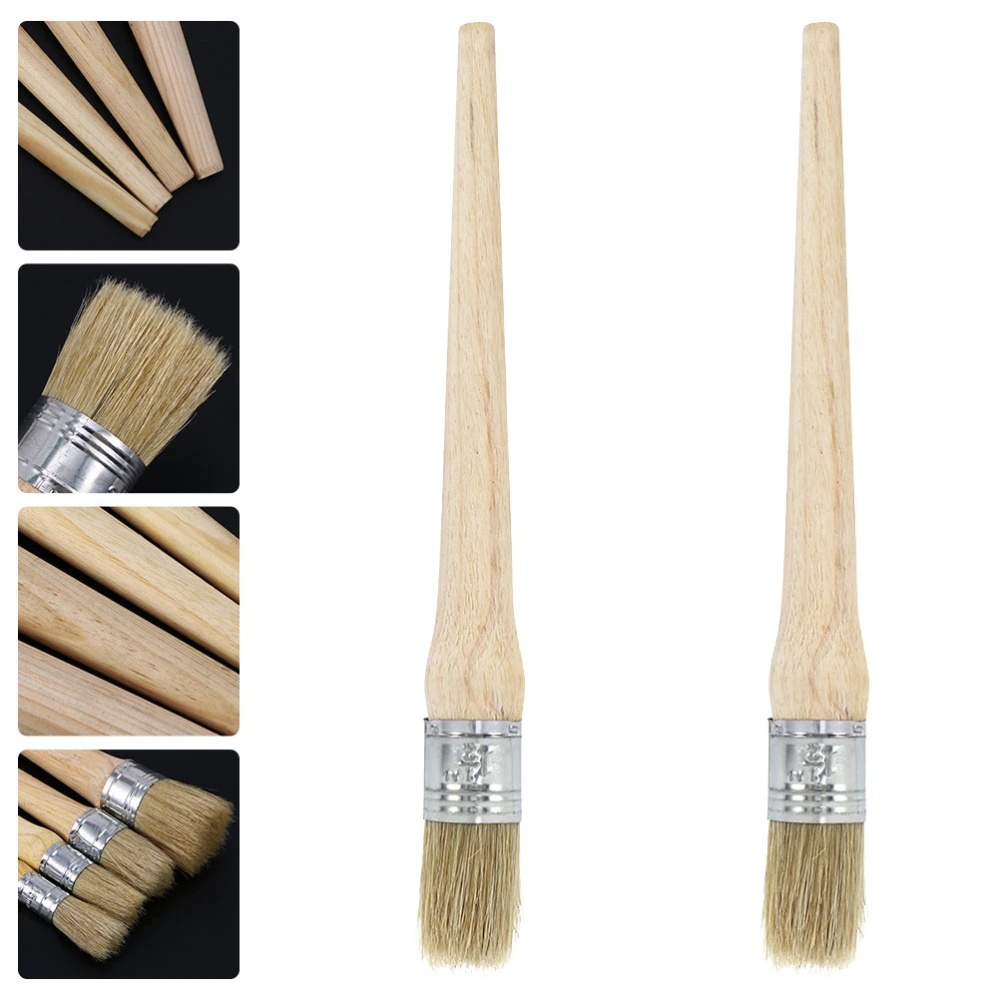 2 Pcs Professional Painting Wax Brush Oil Painting Brushes Round Head Brushes