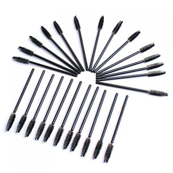 100pcs Disposable Makeup Eyelash Brushes Mascara Wands Applicator (Black)