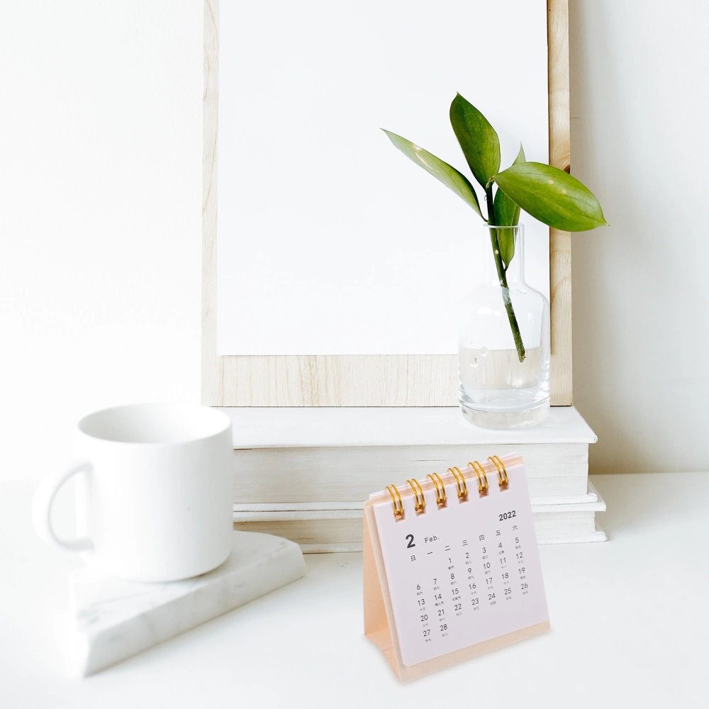 1Pc Creative 2022 Mini Calendar Simple Office Tabletop Calendar Paper Calendar