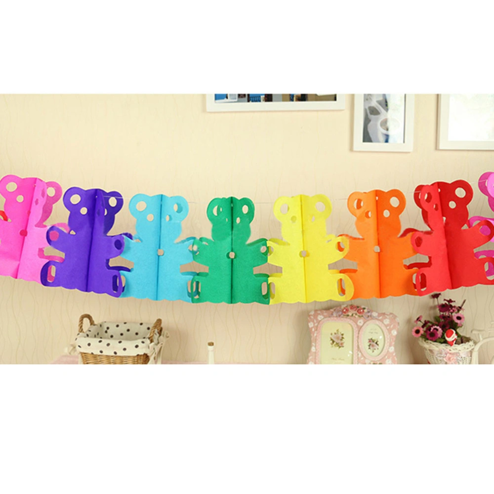 Colorful Little Bear Banner Paper Party Garland Wedding Birthday Hanging Decor