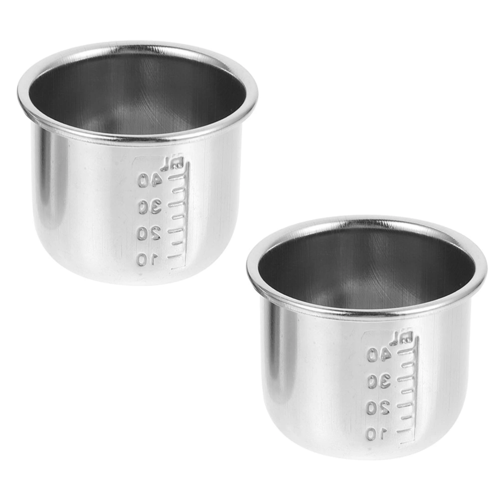 2Pcs Medicine Measuring Cups Stainless Steel Medicine Cups Hospital Measure Cups