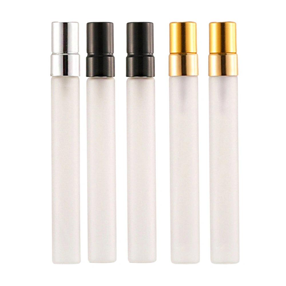 5pcs 10ml Perfume Spray Bottles Metal Perfume Sub Packaging Bottles Portable Sprayer Refillable Bottle for Travel Trip (Random Color)