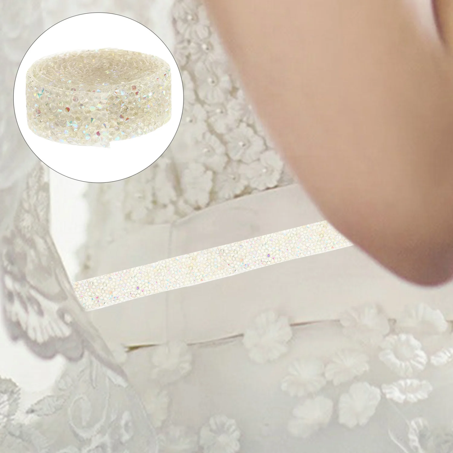 1 Roll Resin Diamond Ribbon Self-Adhesive Resin Diamond DIY Ribbon Tape