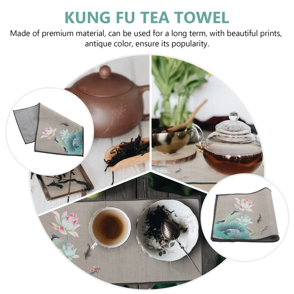 1pc High End Tea Napkin Water Absorption Tea Towel Kung Fu Tea Table Cloth