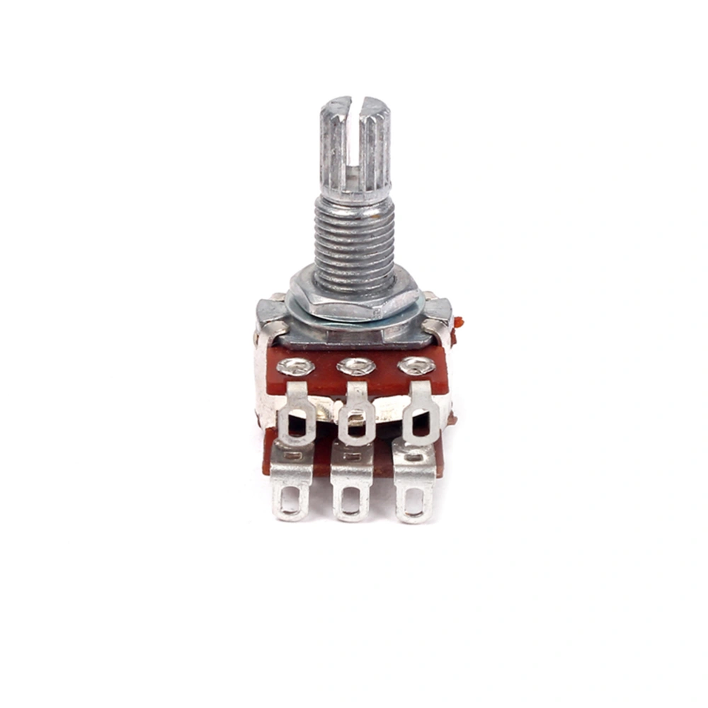 Guitar Accessory Long Knurled B500K Split Shaft Audio Taper Potentiometer Dual Pot for Volume or Tone