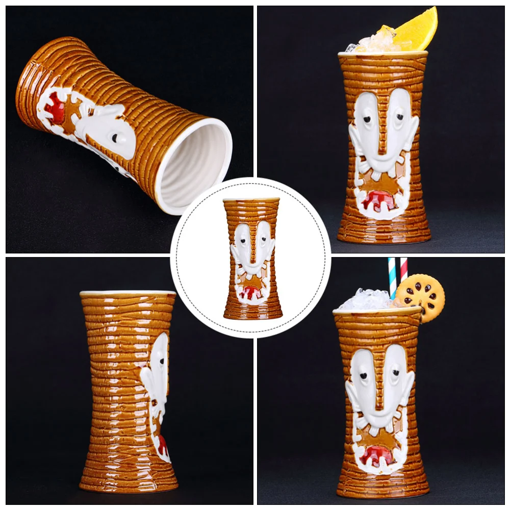 1pc Hawaii Style Drinking Cup Ceramic Craft Cocktail Cup Home Restaurant Cup