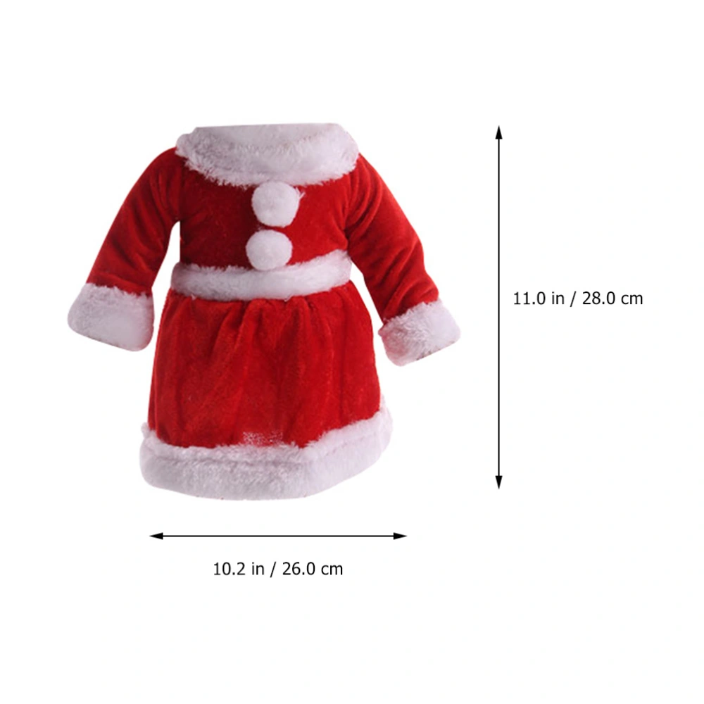 2pcs Christmas Doll Clothes Set Xmas Hat Skirt Baby Doll Accessories (Red)