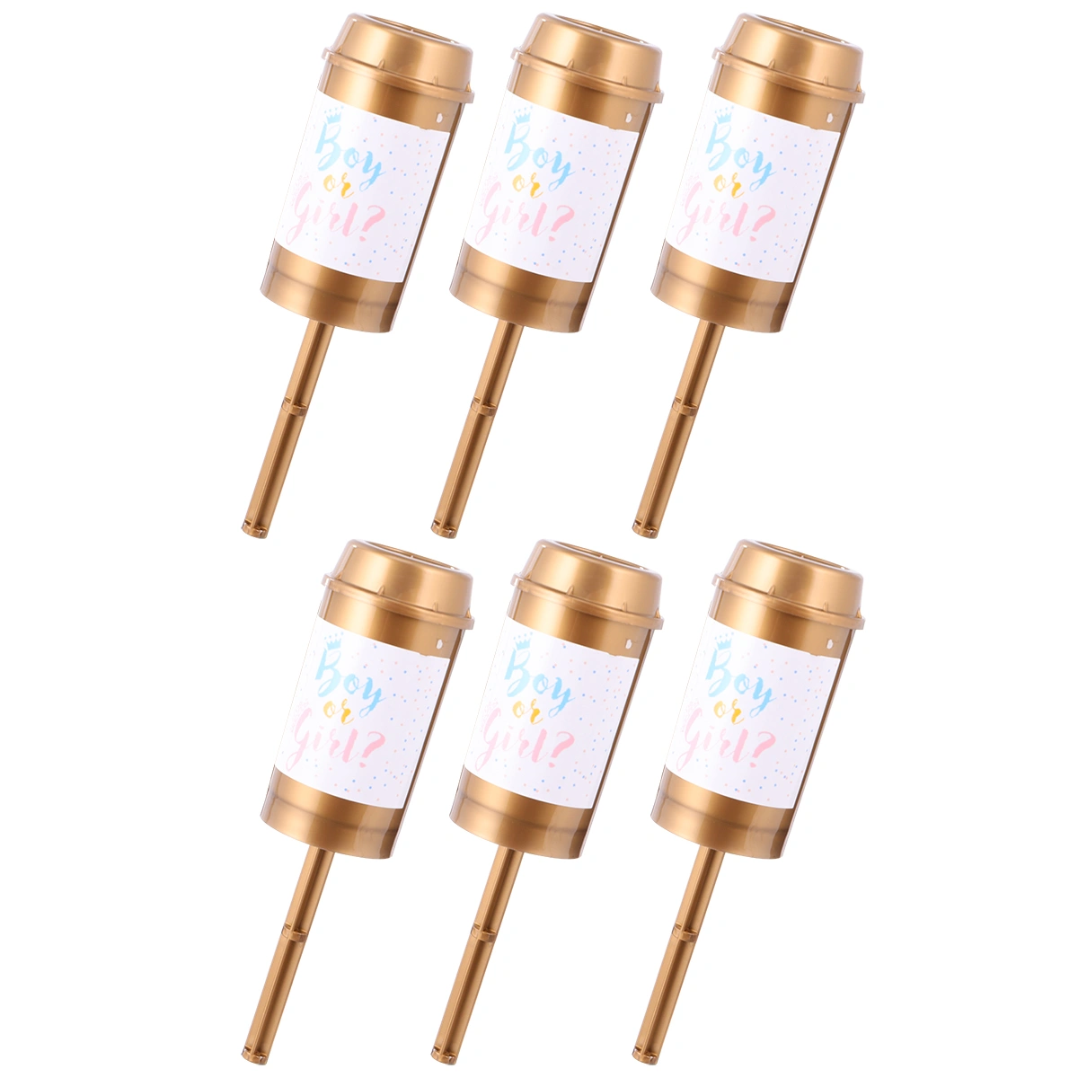 6Pcs Birthday Party Atmosphere Boys And Girls Gender Reveal Push Push Music Fireworks (Pink)