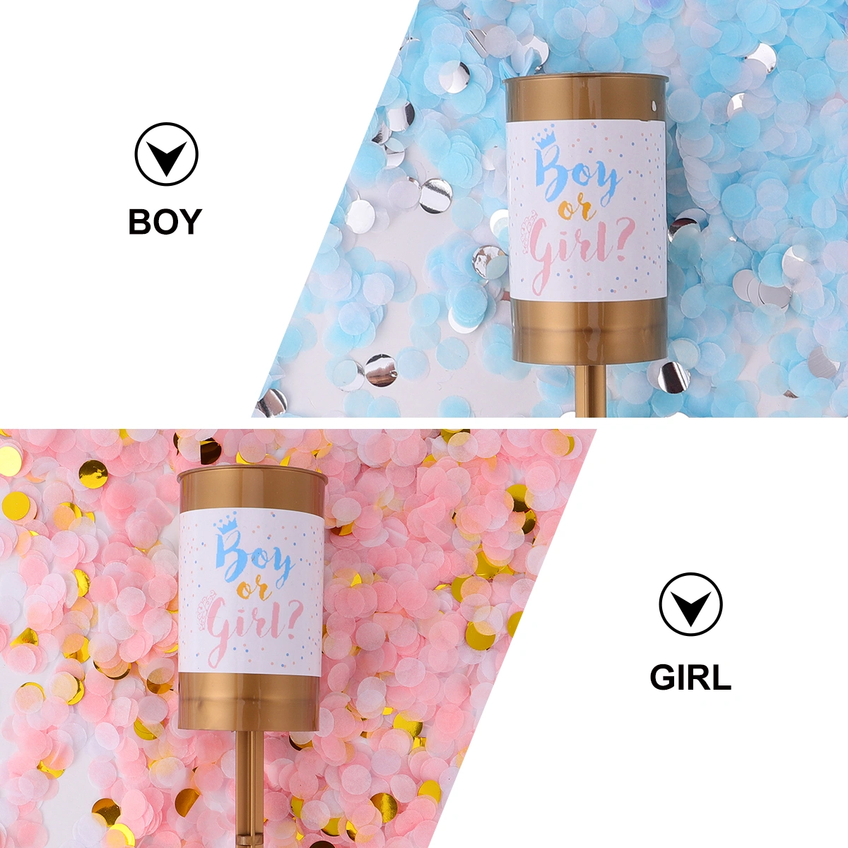 6Pcs Birthday Party Atmosphere Boys And Girls Gender Reveal Push Push Music Fireworks (Pink)