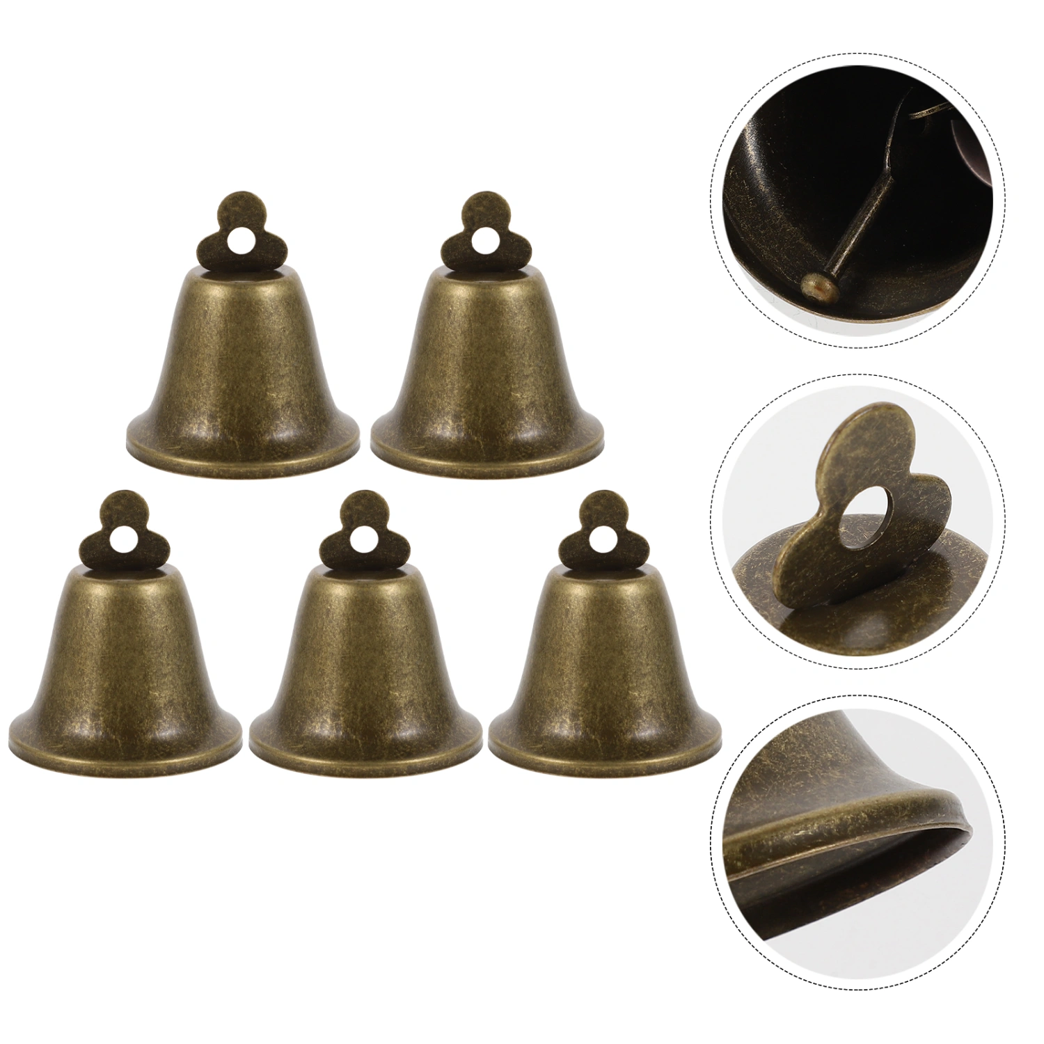 5pcs Iron Cattle Bells Sheep Bells Pet Collar Ornaments Farming Accessories (Bronze)