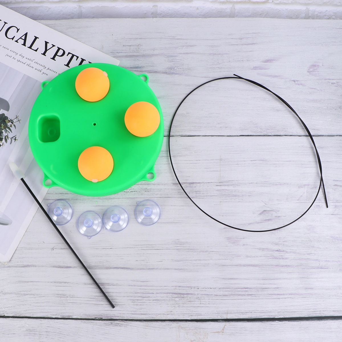 1 Set Table Tennis Device Elastic Table Tennis Training Appliance Sports Training Device Educational Plaything without Rackets for Boys Girls (Green)