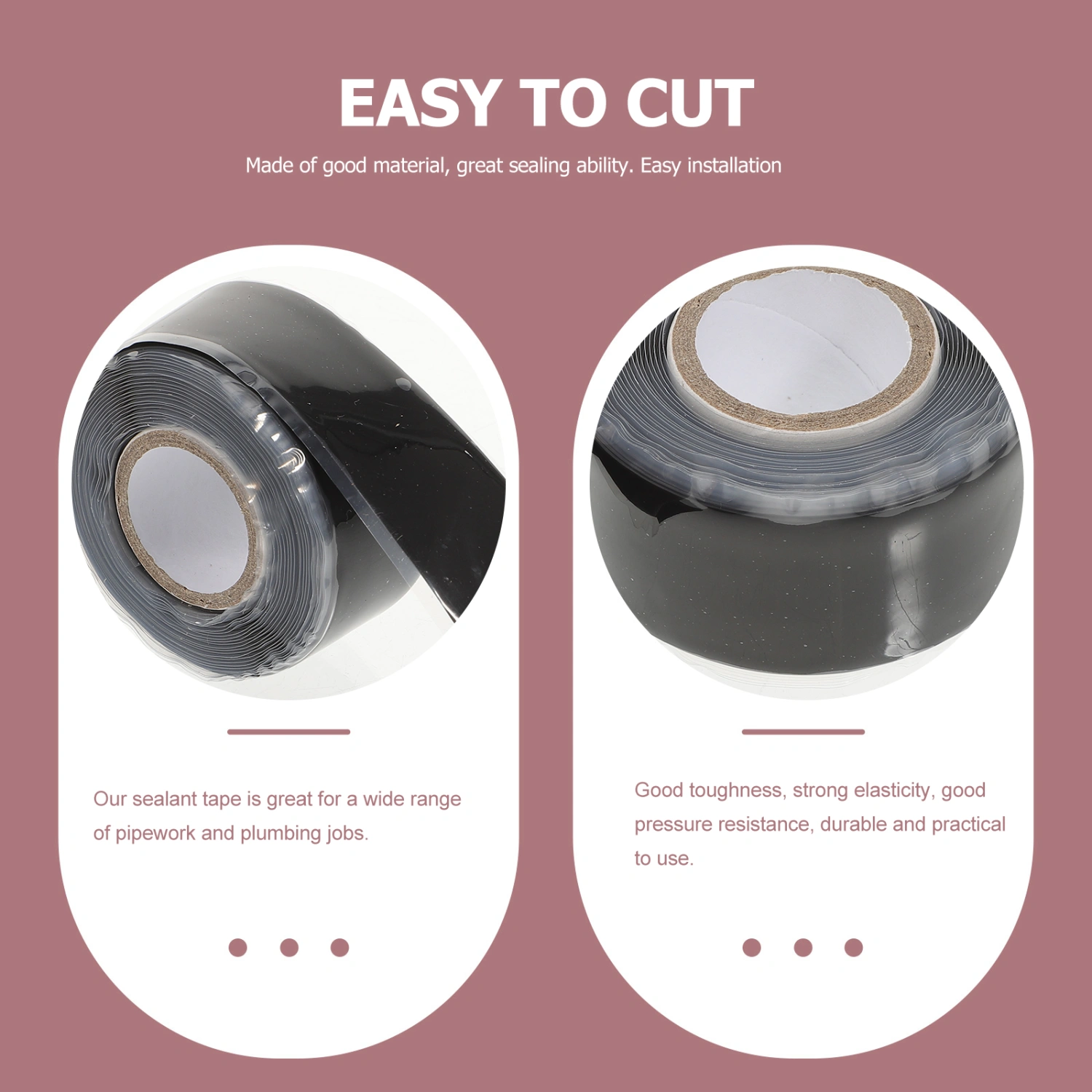 2pcs Self Fusing Tape Rubber Tape Water Pipe Sealing Tape Leakage Repair Tape