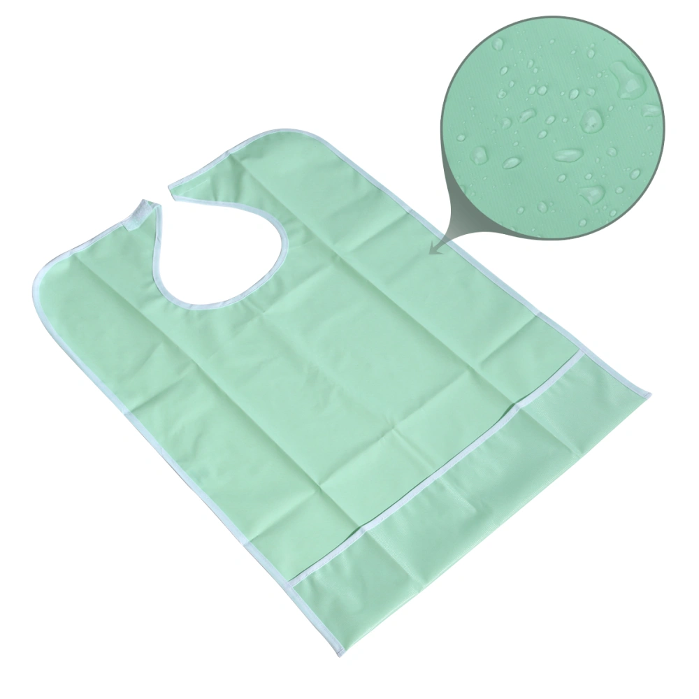 Waterproof Adult Mealtime Bib Protector Aid Apron (Light Green)