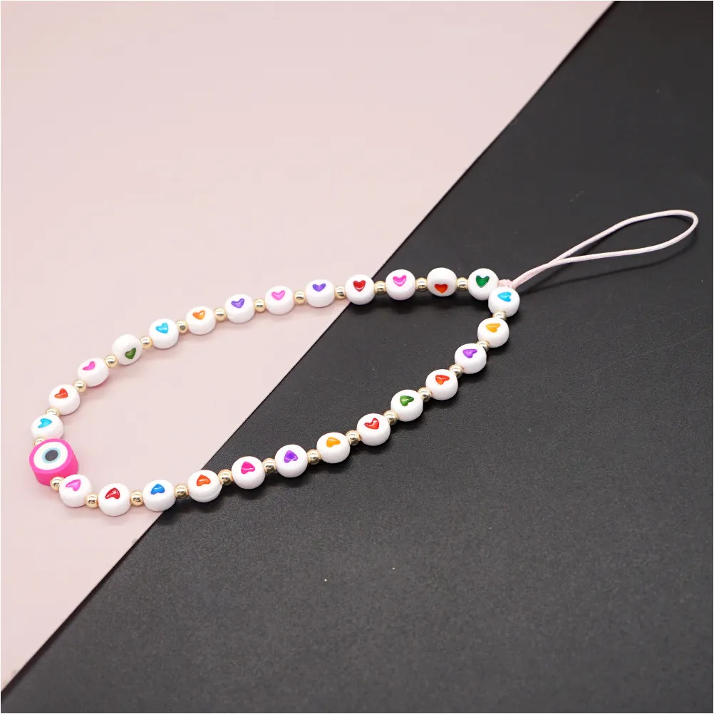 Smart Phone Lanyard Anti-lost Phone Chain Beaded Anti-lost Phone Charm Wrist Strap