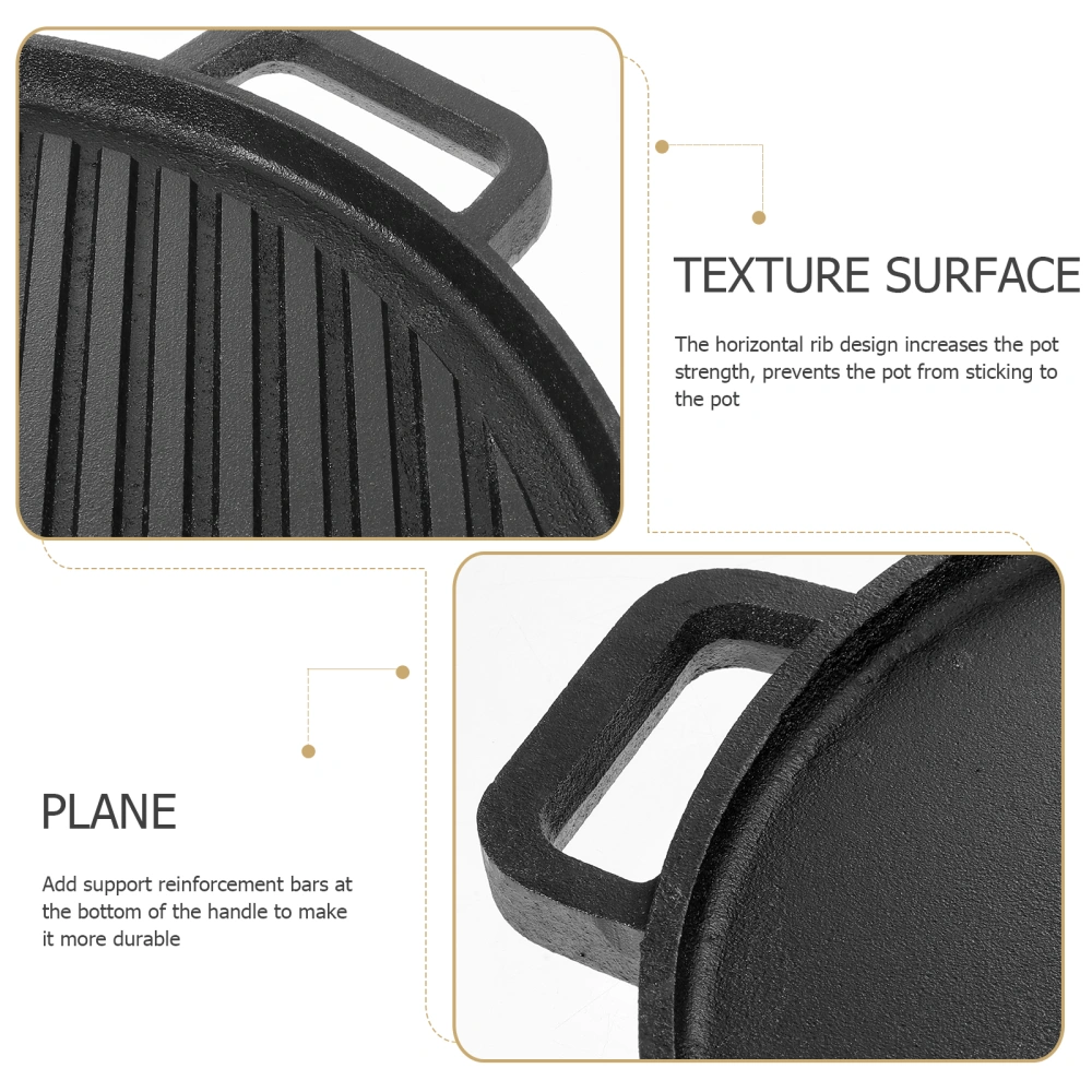 1pc Multi-functional Barbecue Plate Portable Barbecue Pan Non-stick BBQ Plate (Black)