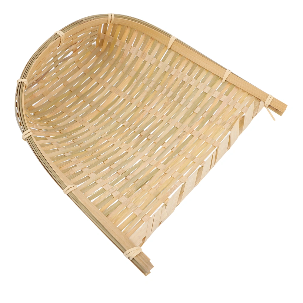 1pc Handmade Bamboo Woven Storage Basket Creative Bread Storage Basket