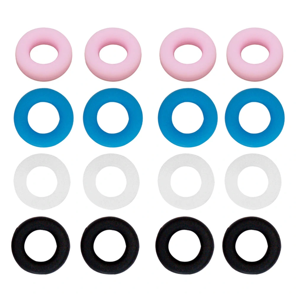 16 Pairs of Anti-Slip Silicone Glasses Ear Hook Glasses Frame Holder Rings (Sky-blue Pink Black White for Each 4 Pairs)