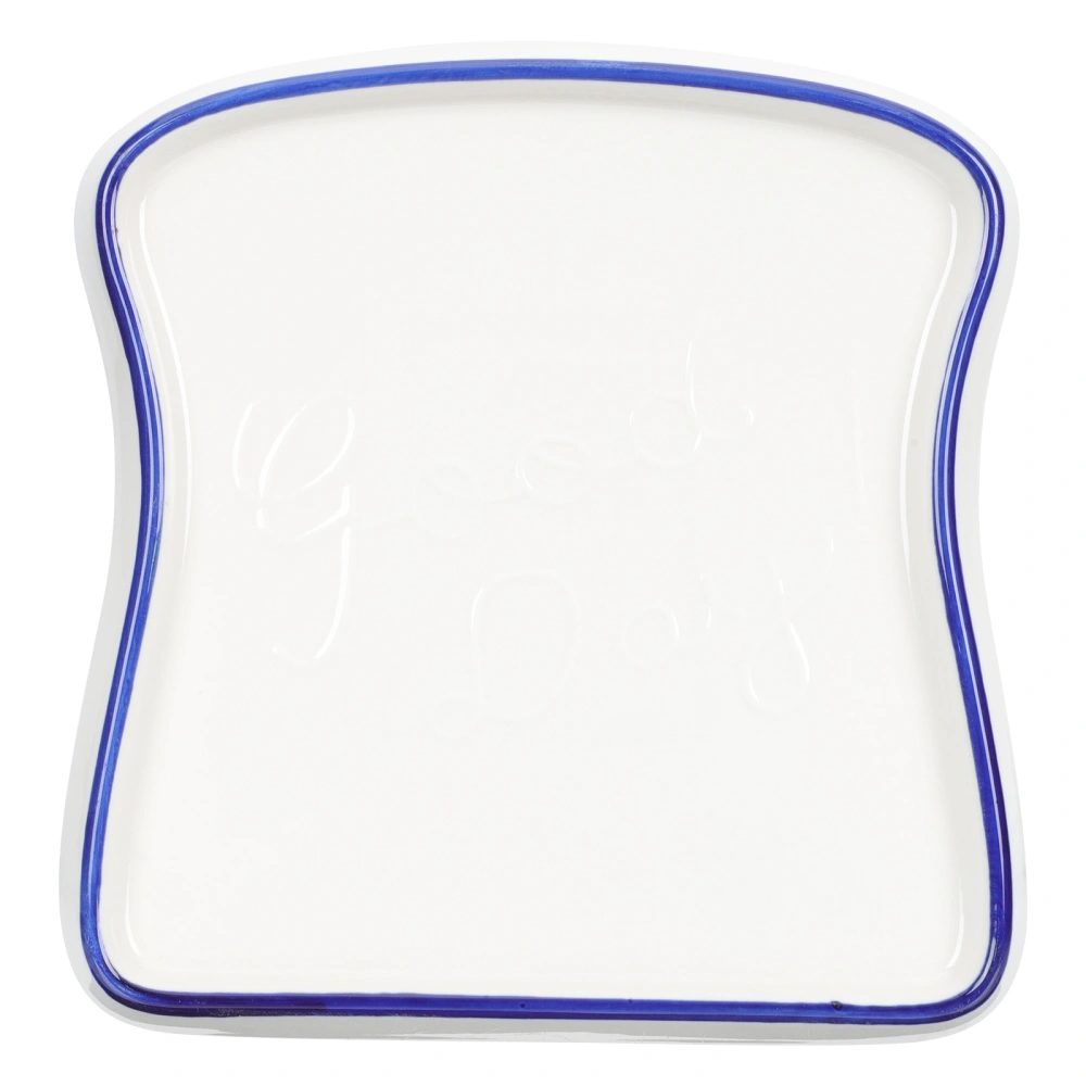 Toast Shape Ceramic Meal Tray Household Food Plate Breakfast Meal Storage Plate