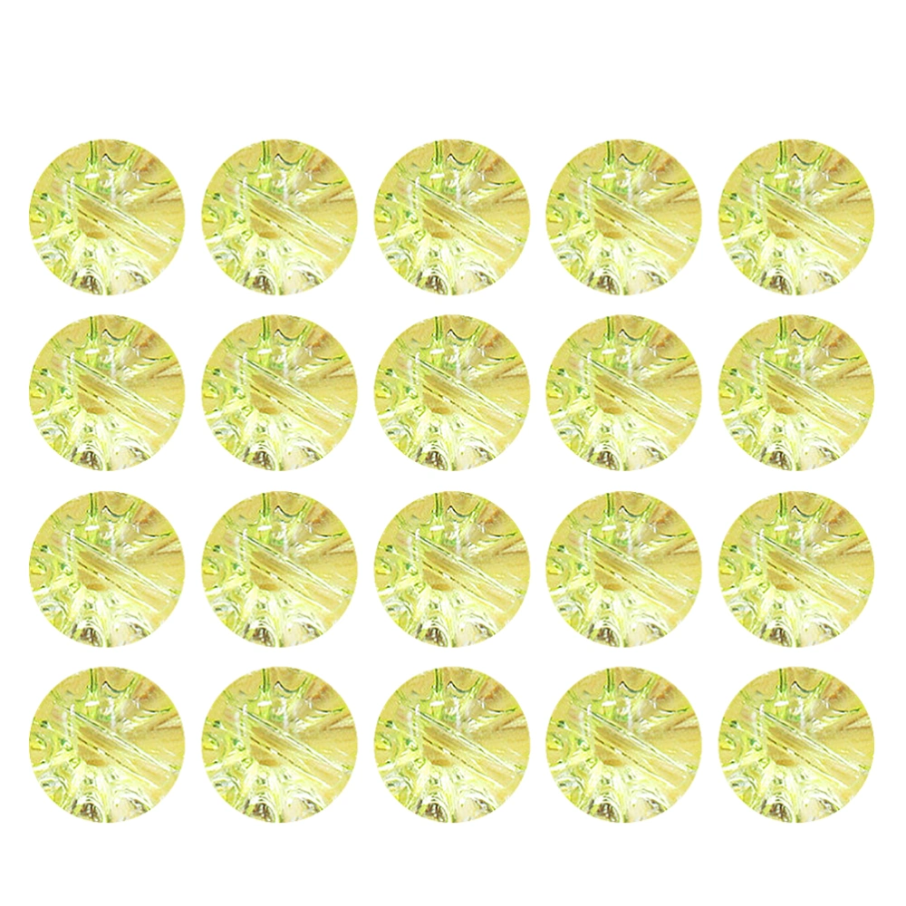 50pcs Clear Crystal Button Adorable Shirt Button Simple Sweater Fasteners Delicate Sewing Buttons Coat Button Accessory for Man Woman Baby DIY (Light Yellow)