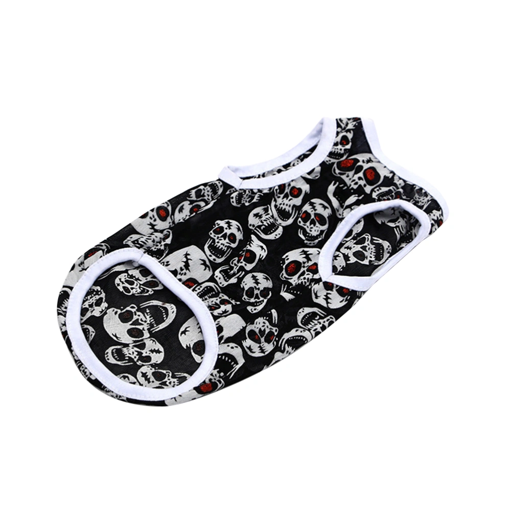 Pet Clothes Personality Skeleton Patterned Vest Casual Clothing for Cats and Pets(As Shown)