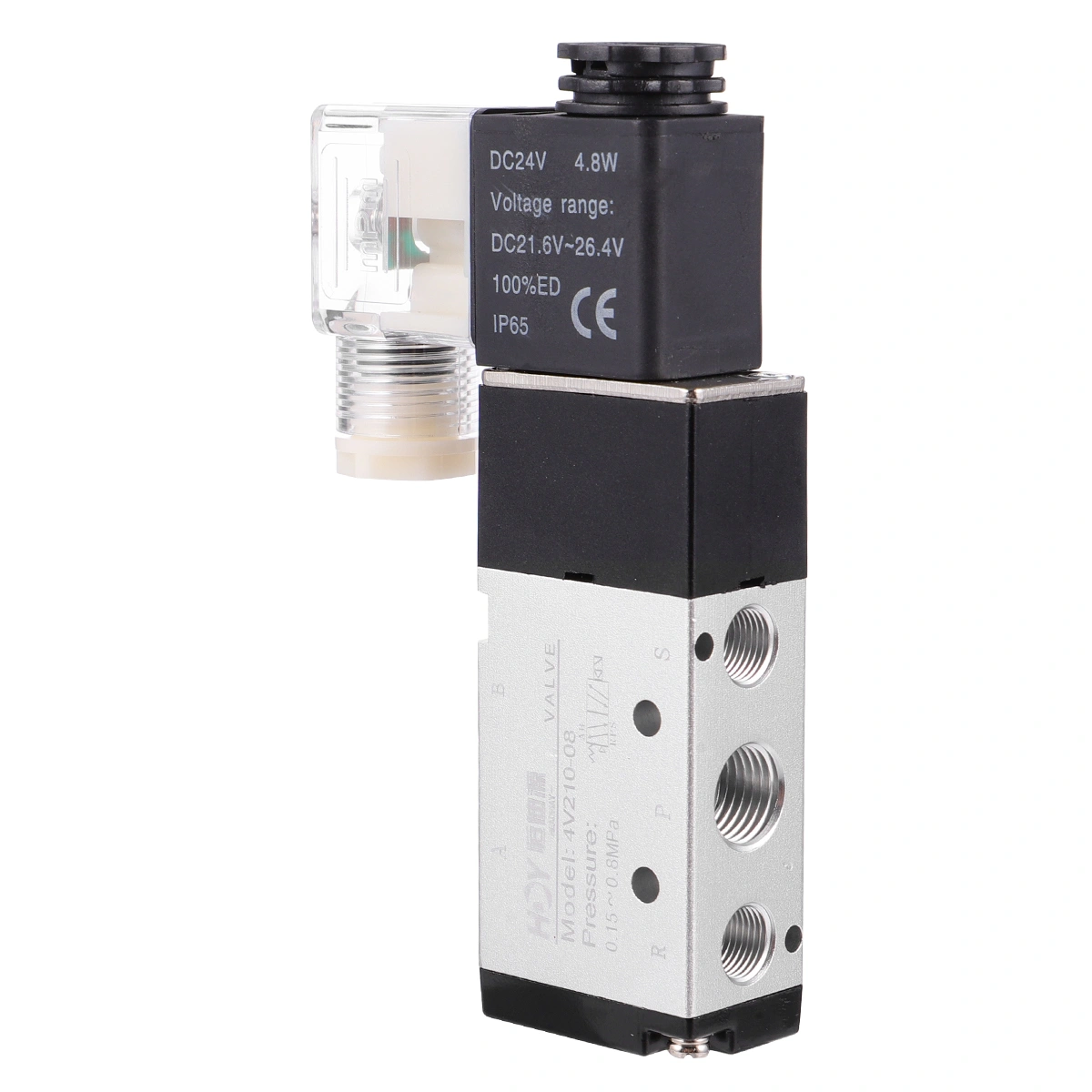Solenoid DC24V Single Coil Pilot-Operated Electric 2 Position 5 Way
