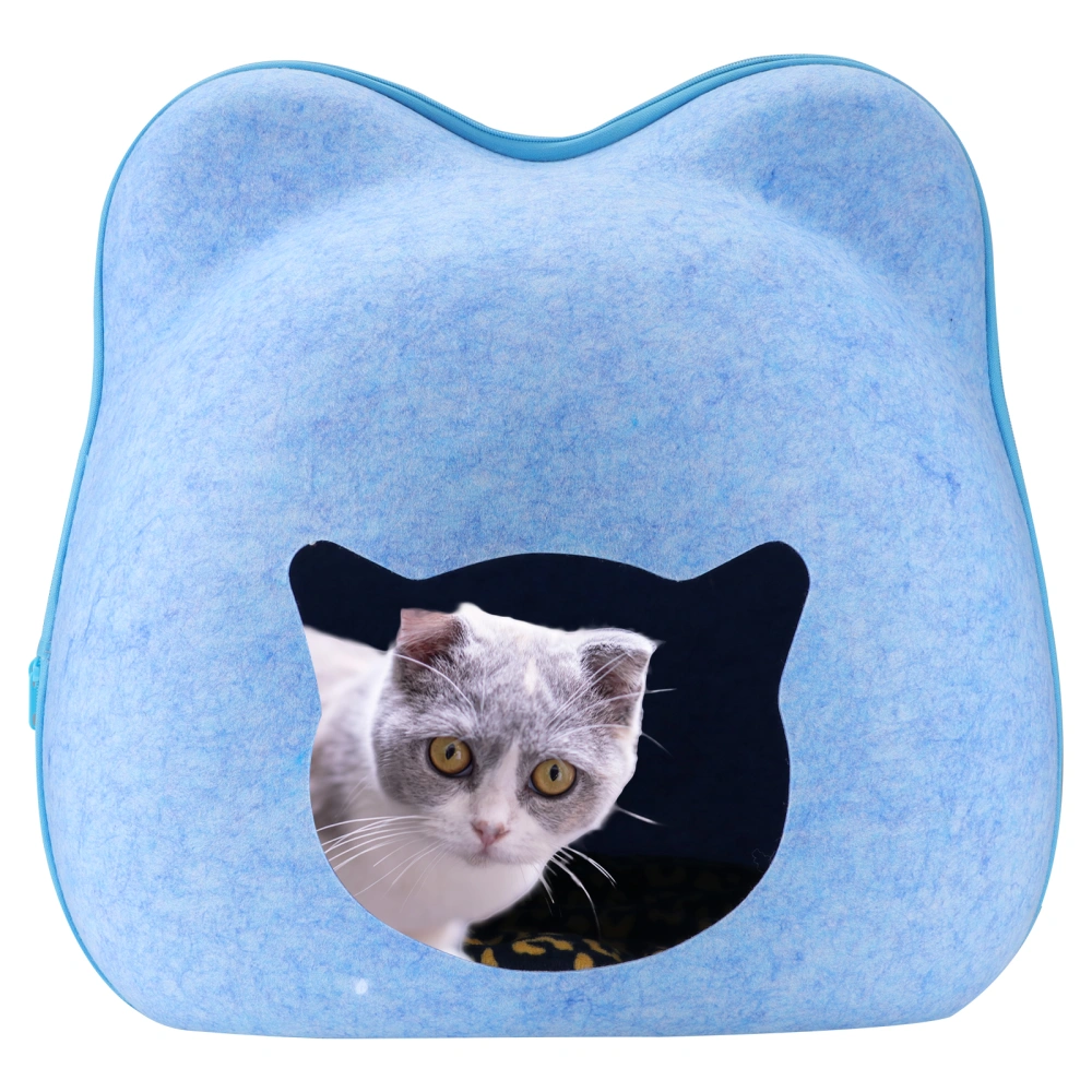 Cat Bed Adorable Cat Design Cozy Felt Cat Puppy Nest Seasonal Sleeping Bed