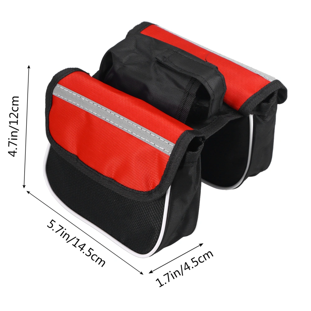 Cycling Bike Tube Handlebar Bag Reflective Road Bike MTB Bag (Red)