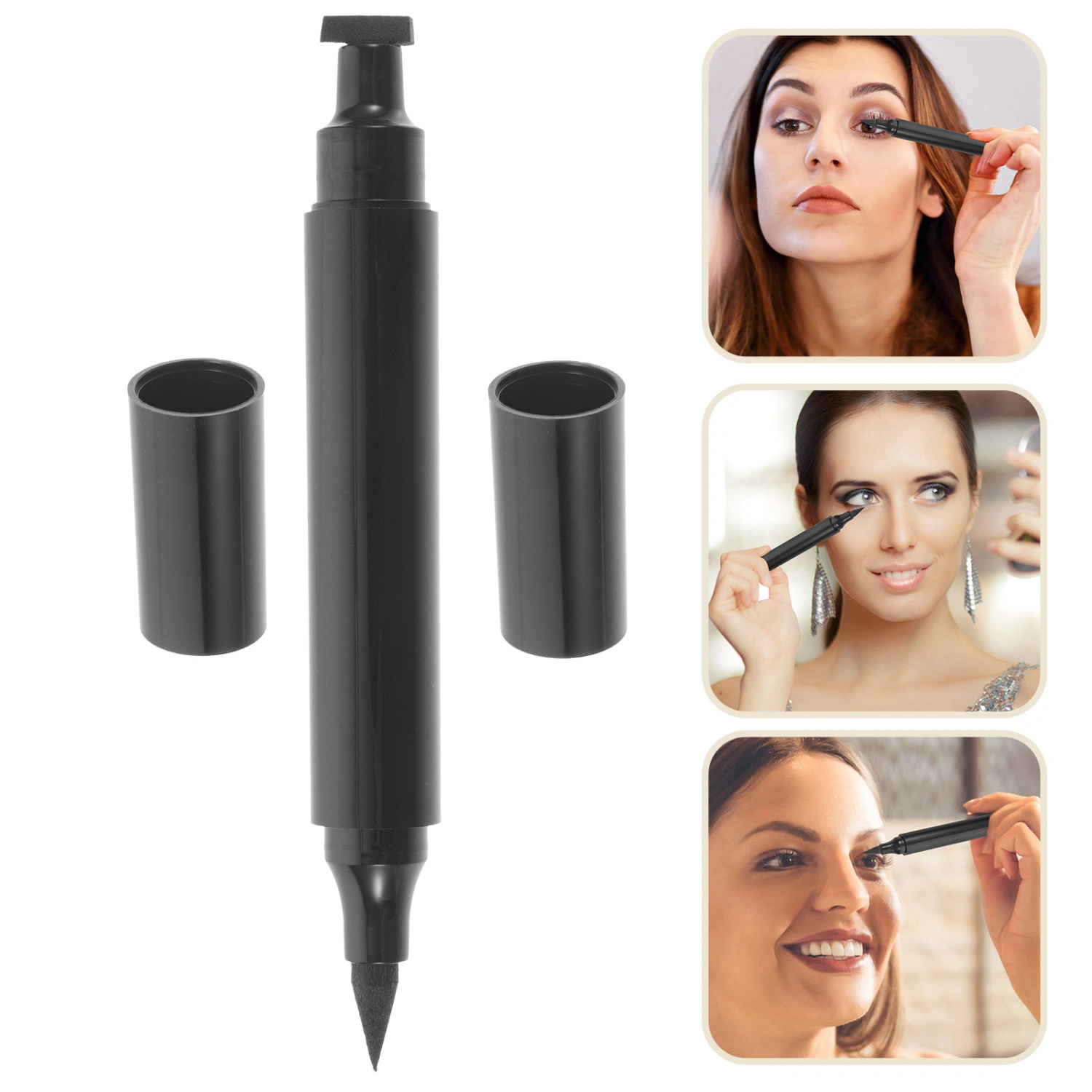 Eyeliner Pen Long Lasting Eye Liner Waterproof Liquid Eyeliner Pencil Double-Side Eyeliner Pen Stamp
