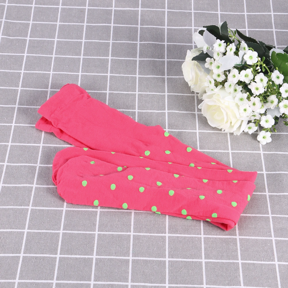 Spring Fall Kids Dots Jacquard Pantyhose Candy Color Tight  Hosiery Big Dots Pant Seamless Stockings (Watermelon, Random Love Color)