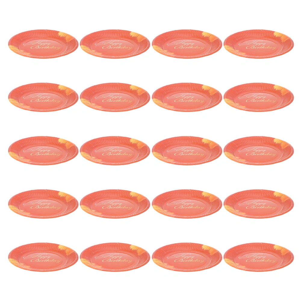 20Pcs Disposable Paper Service Plate Cake Plates Party Supplies (Assorted Color)