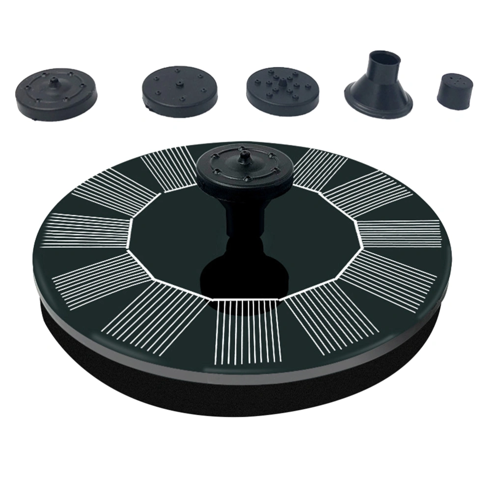 13cm Solar Floating Fountain Small Garden Pool Pond Fountain Outdoor Solar Panel Fountain Mini Water Fountain for Pool Pond Garden (Black)