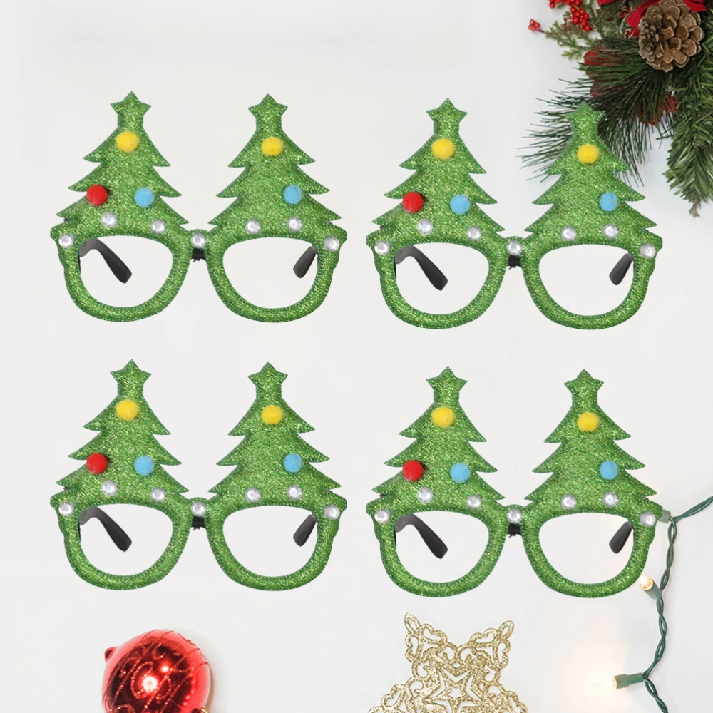 8pcs Christmas Adult Eyeglasses Frame Decorative Toys Christmas Tree Design Eye Glasses Photo Props Funny Eyewear Cosplay Party Costume Accessaries