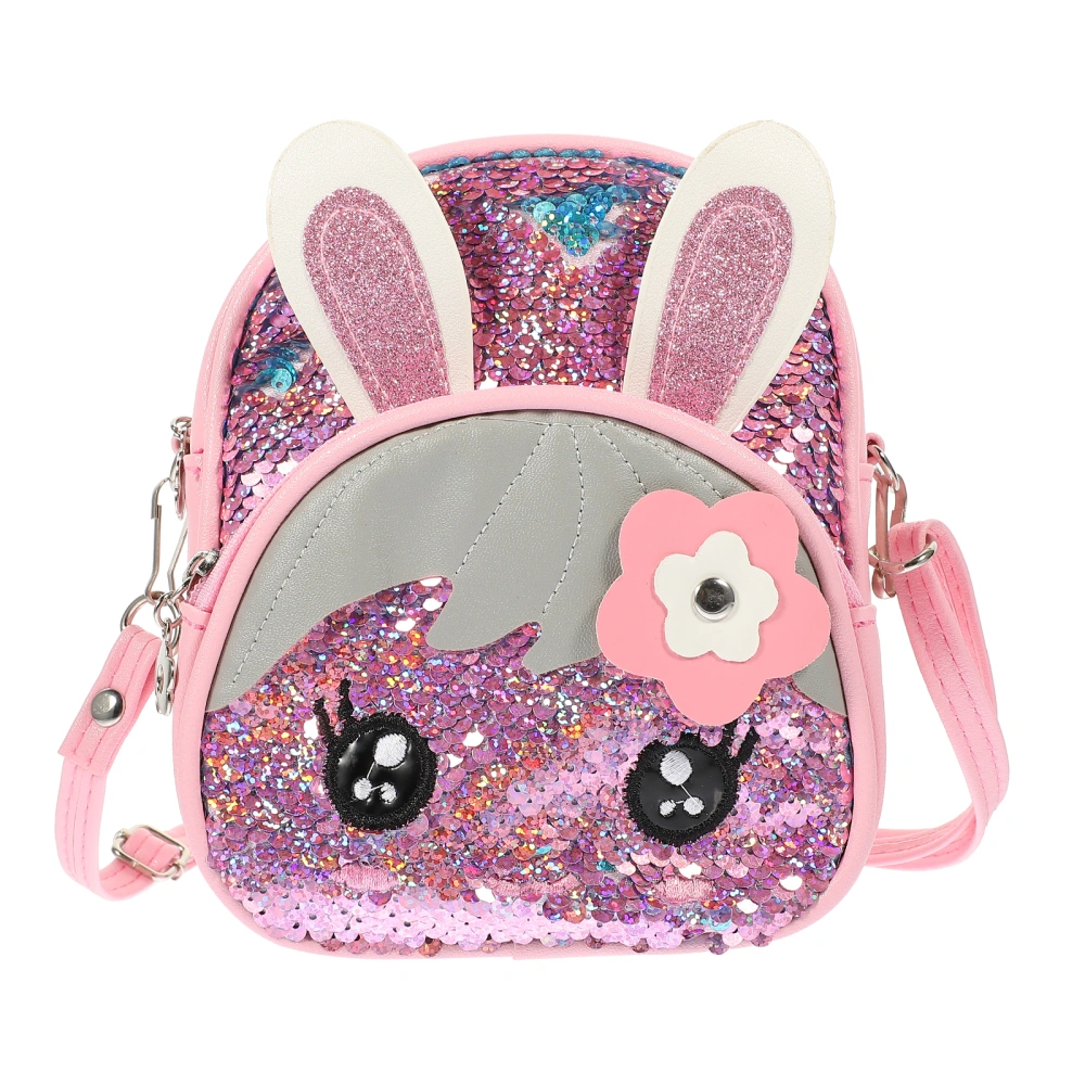 Children Bunny Design Sequins Storage Pouch Kids Travel Bag Children School Bag