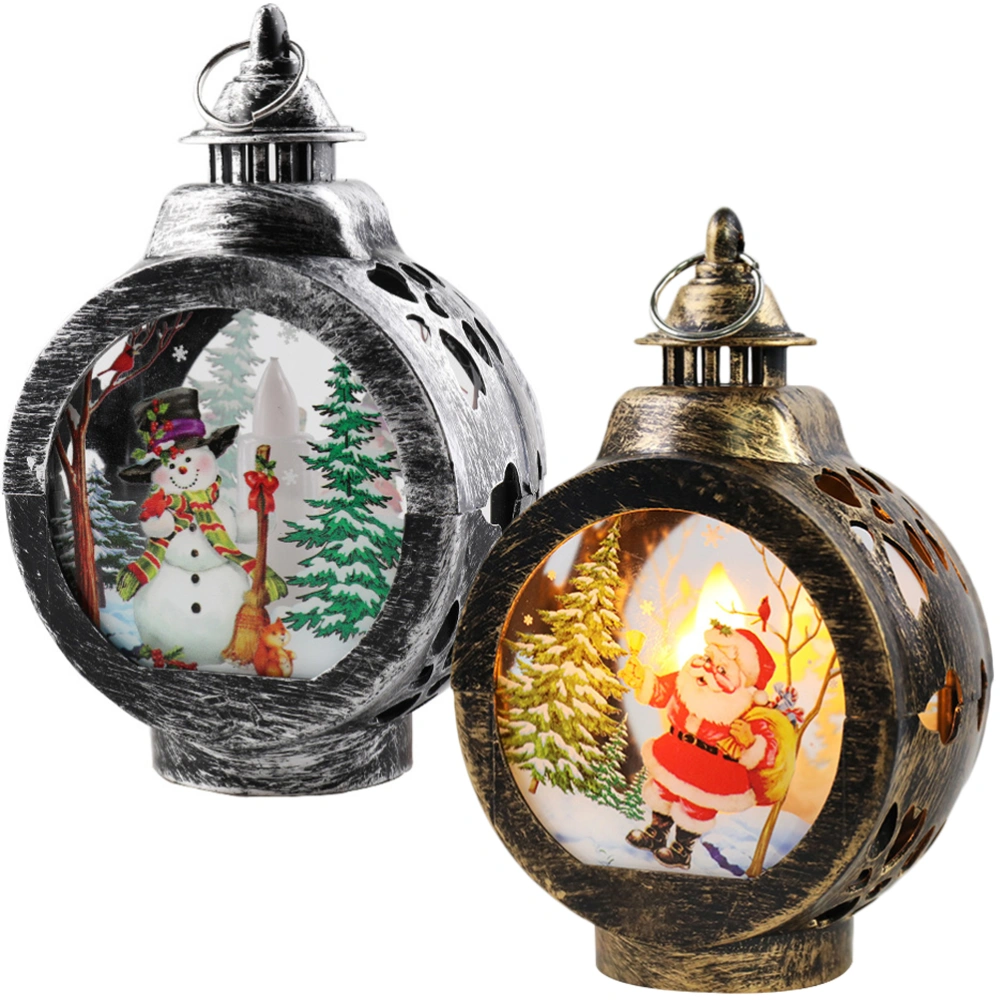 2pcs Outdoor Lantern Christmas Theme Led Decorative Light Home Led Candle Lamp