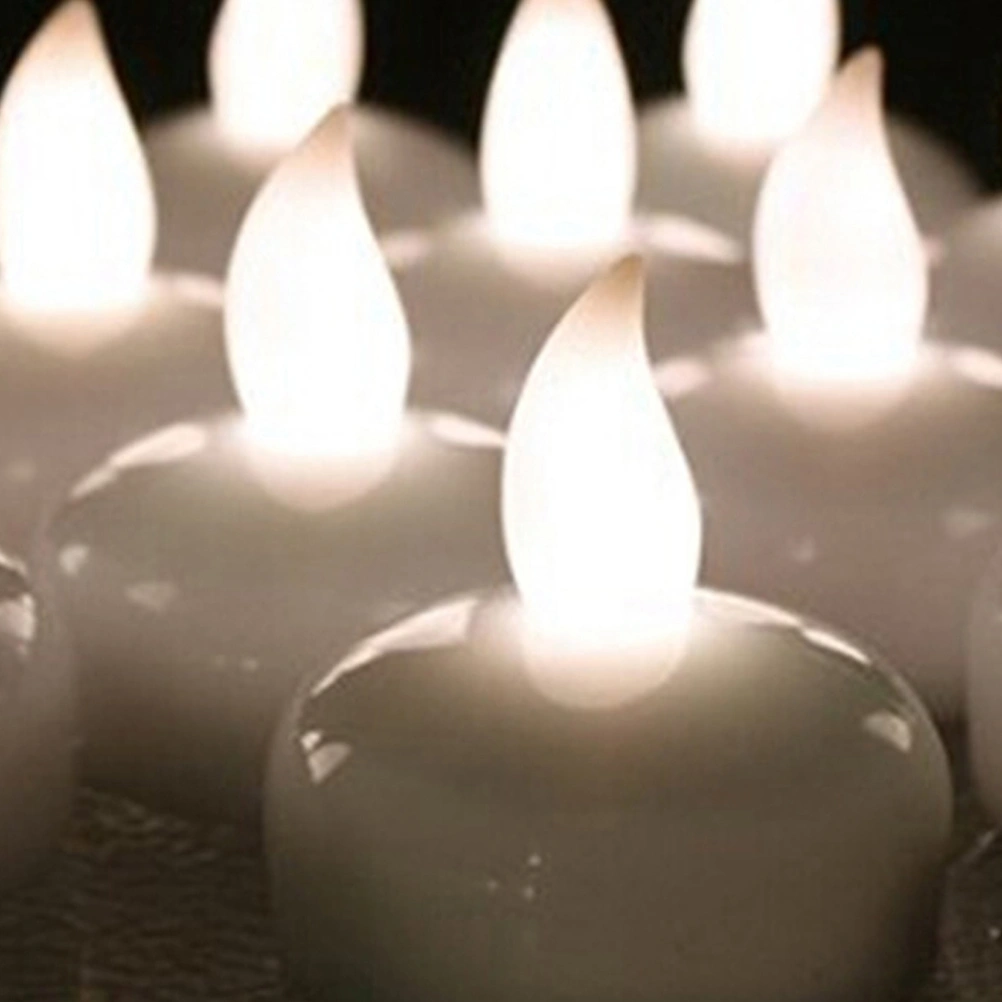 2pcs Waterproof Floating Candles LED Lights Candle Lamp for Wedding Party Decoration (White)