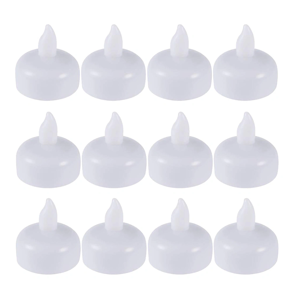 2pcs Waterproof Floating Candles LED Lights Candle Lamp for Wedding Party Decoration (White)