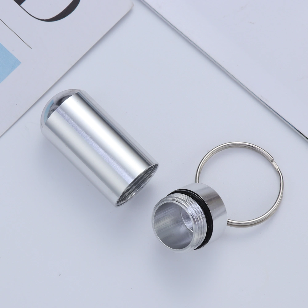 7pcs 7 Days Mini Aluminum Alloy Pill Holder Portable Keychain Pill Boxes Waterproof Pill Case