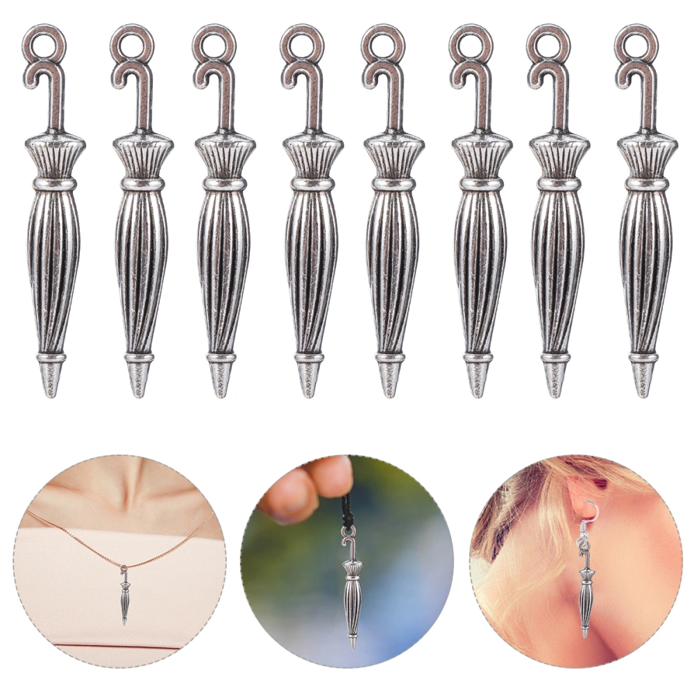 50pcs Alloy Pendant Umbrella Necklace Jewelry Accessories for DIY Making