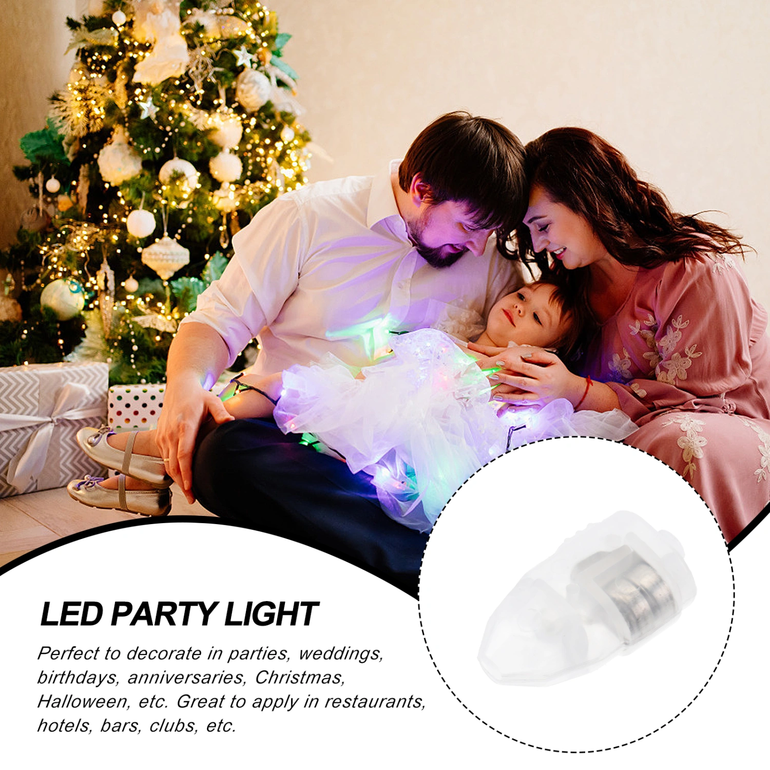 30pcs Superbright Balloon Lights LED Mini Party Light for Paper Lanterns (White)