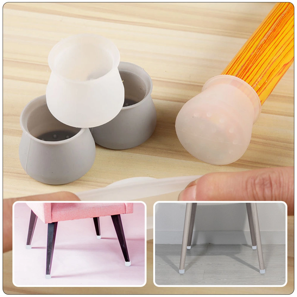 50pcs Table Feet Sleeves Chair Feet Protectors Silicone Chair Leg Caps for Home