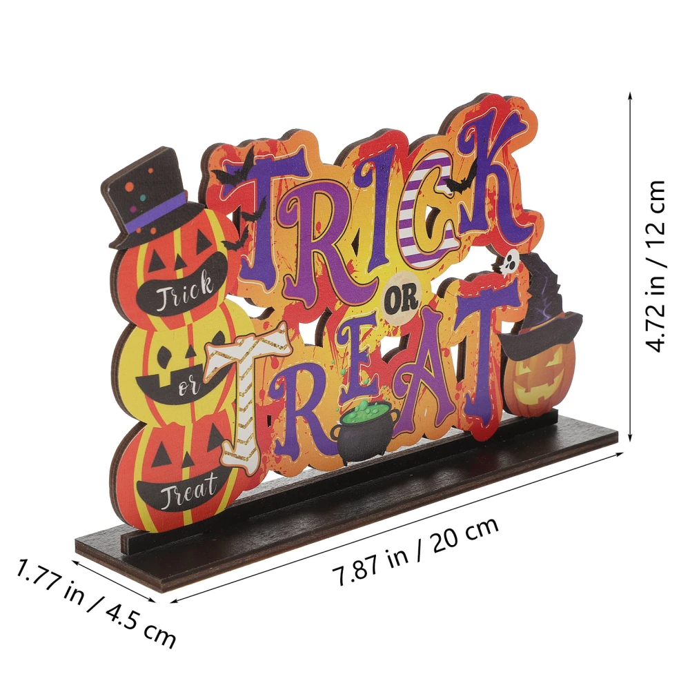 Halloween Party Decoration Table Wooden Sign Trick or Treat Wooden Centerpiece