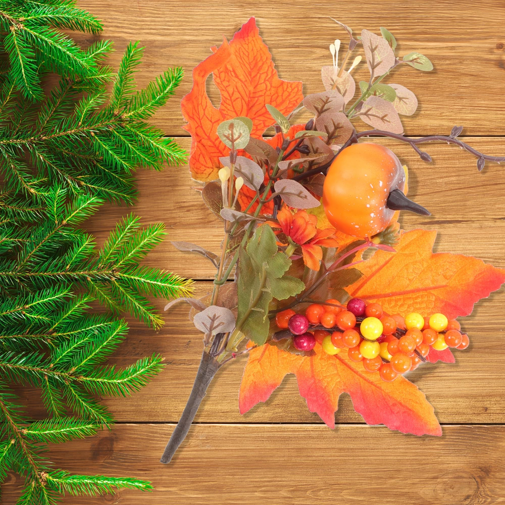 Fall Leaves Artificial Berry Maple Leaves Branch Thanksgiving Decoration