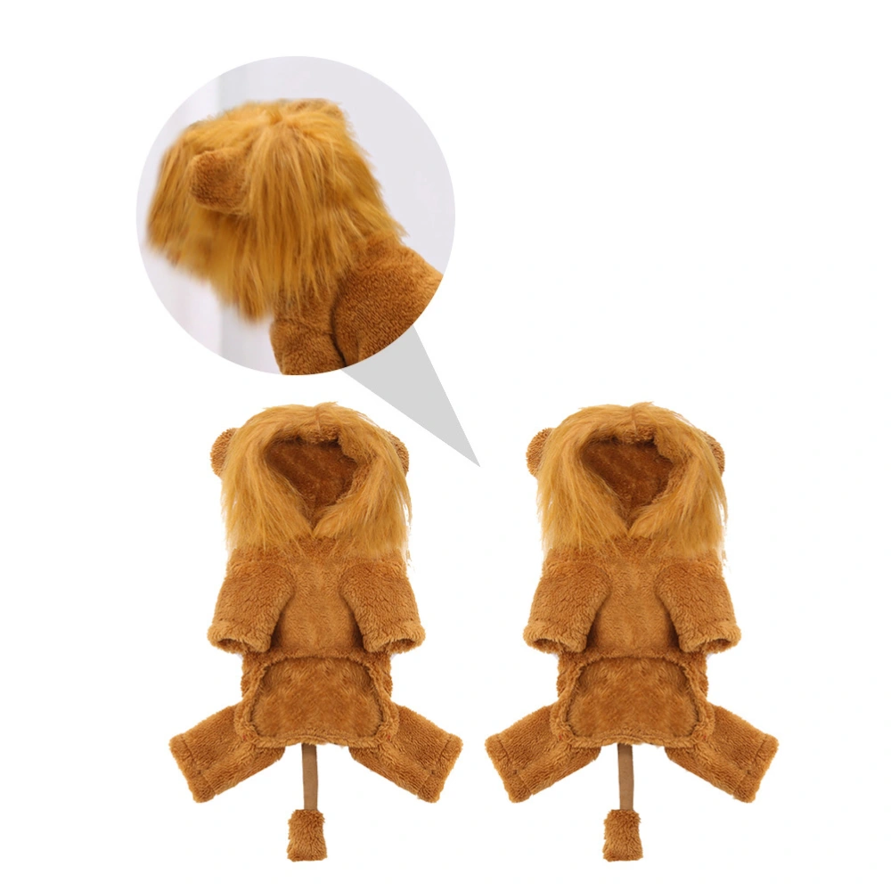 Funny Lion Costumes Pet Halloween Cosplay Dress Warm Outfits Clothes for Dog